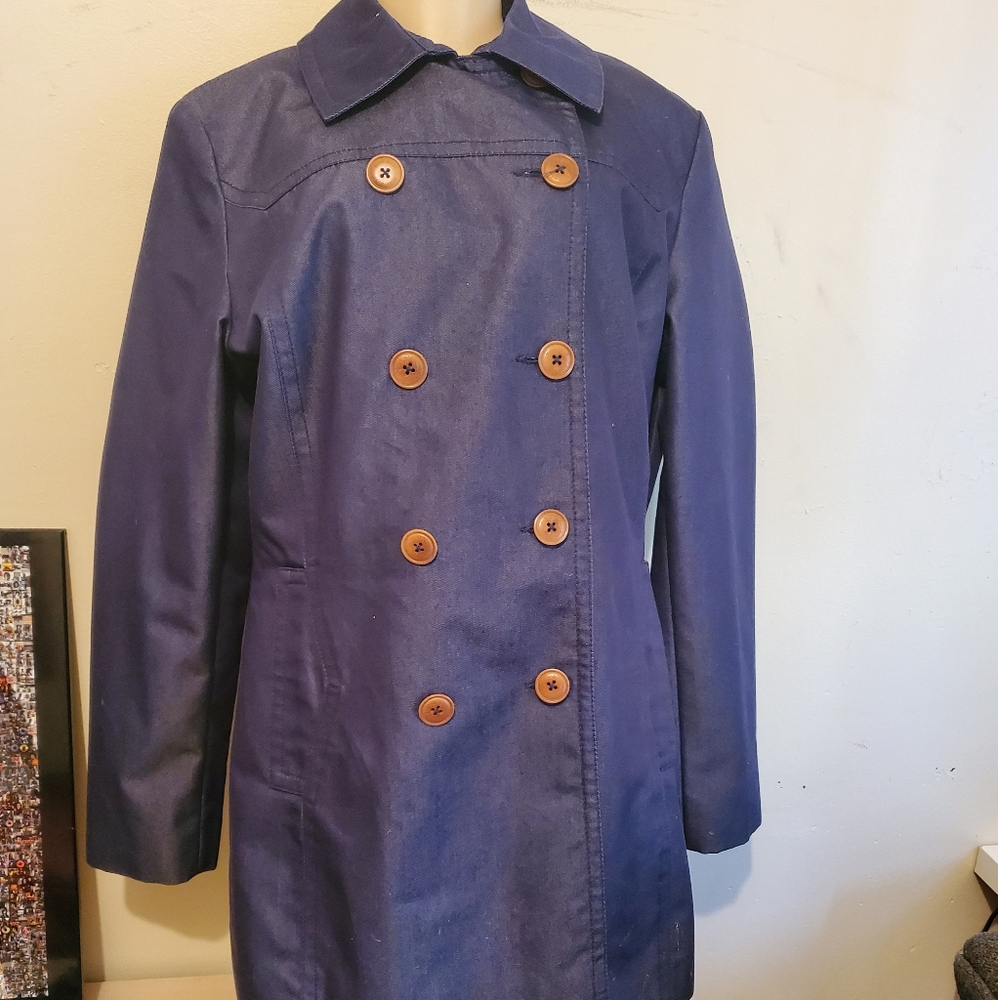 Blue Nine West trench Sz Lg